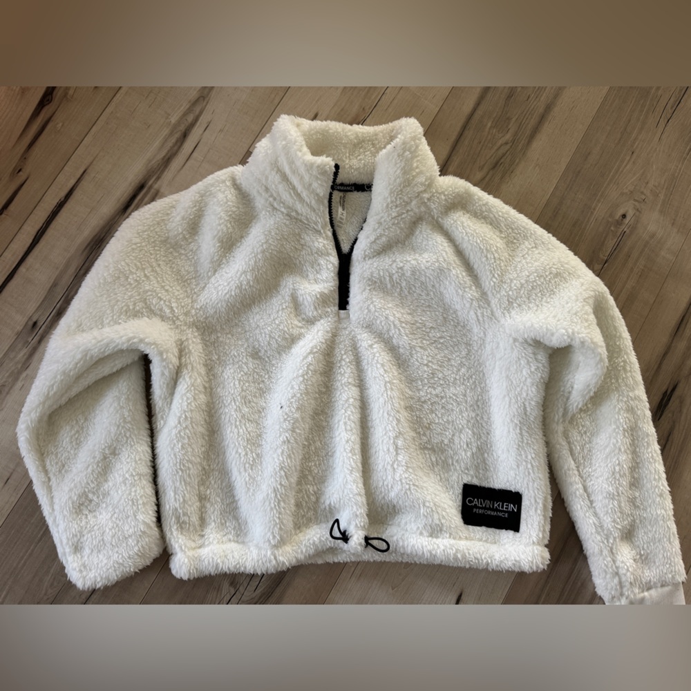 Calvin Klein Kids Ivory Sherpa Pullover